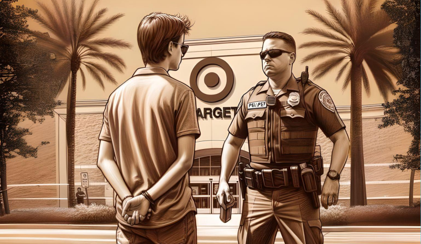 customer being arrested for Target Shoplifting Charges in Miami, Florida